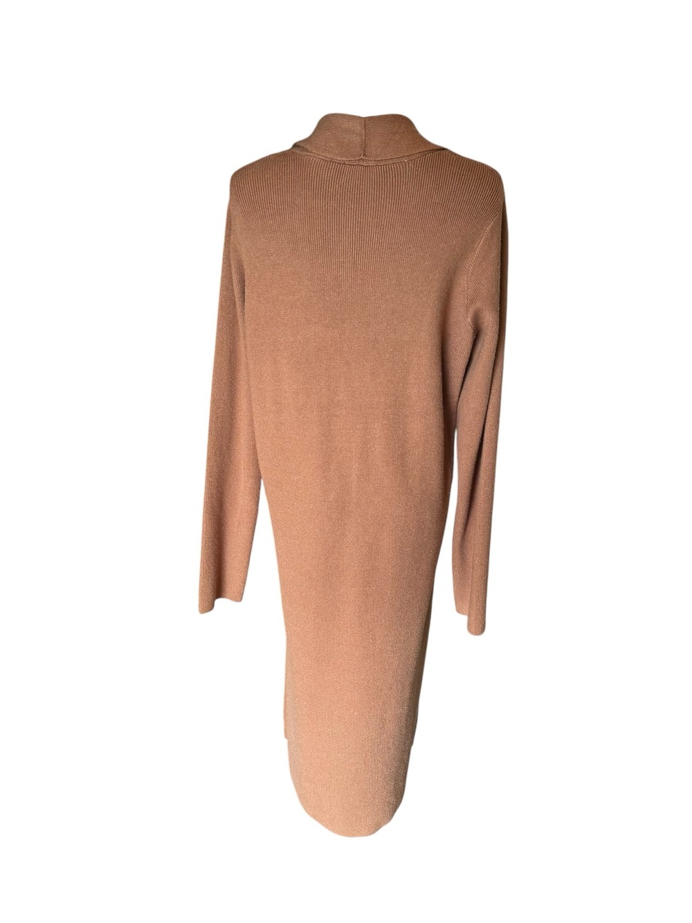 Cyrus - NWT Long Open Front Duster Cardigan Sweater Tobacco Brown Sz L - Picture 4 of 8